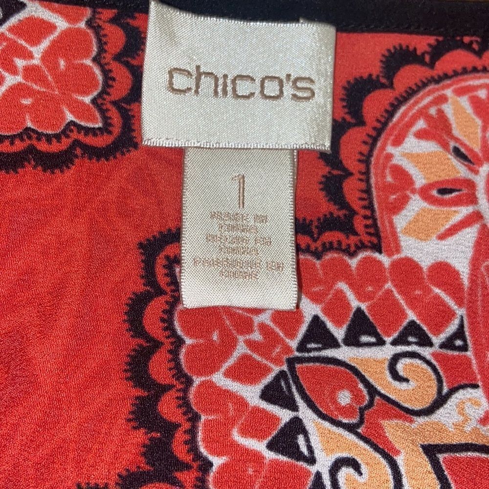 Tiled Spice Cold-Shoulder Top Chicos Size 1 - Picture 3 of 6